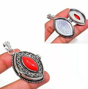 New Coral 925 Silver Poison Pendant.